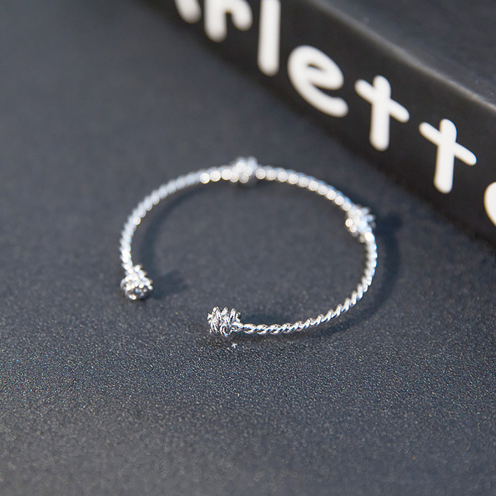 Triple Knot Open Bangle for Women