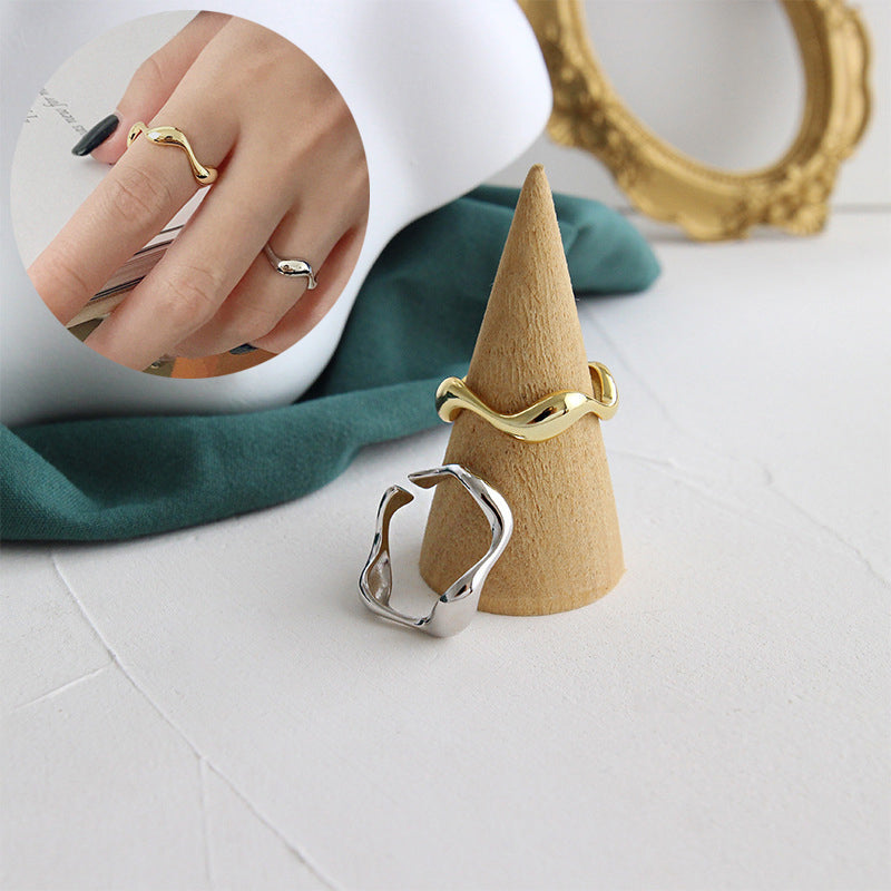 S925 Silver Wavy Ring
