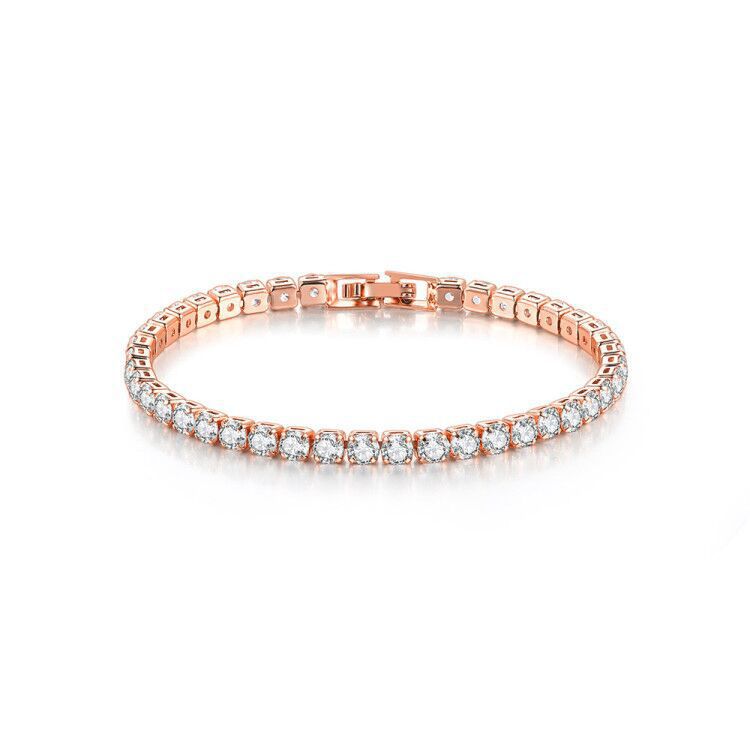 Full Diamond Tennis Bracelet in Gold | Single Row