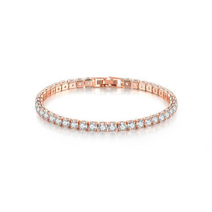 Full Diamond Tennis Bracelet in Gold | Single Row