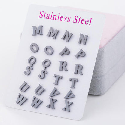 Stainless Steel Letter Stud Earrings | Electroplated Individually Packed