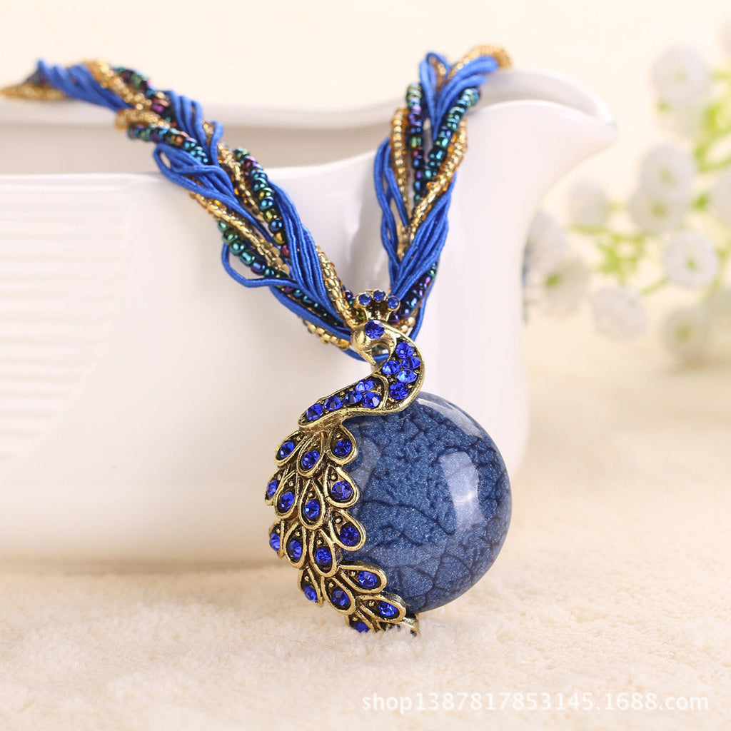 Ethnic Style Rice Bead Woven Necklace for Women