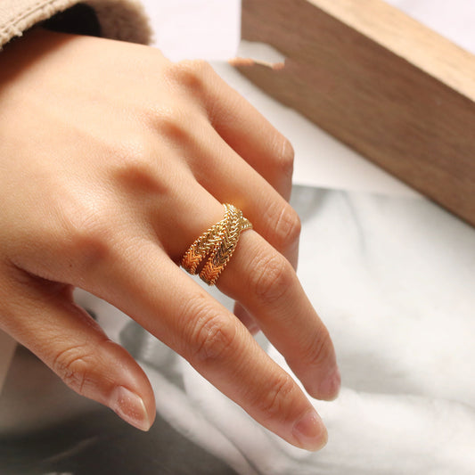 Double Stacked Band Ring for Women | Minimalist Two-Band Design