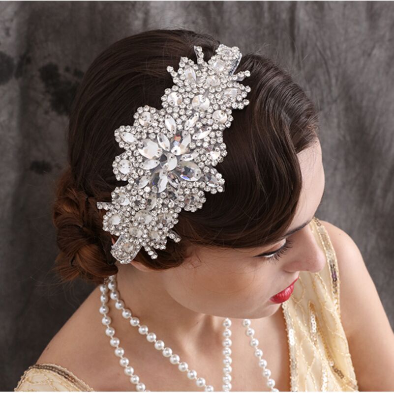 Glass Water Diamond Elastic Headband | Bridal Wedding Travel Gift