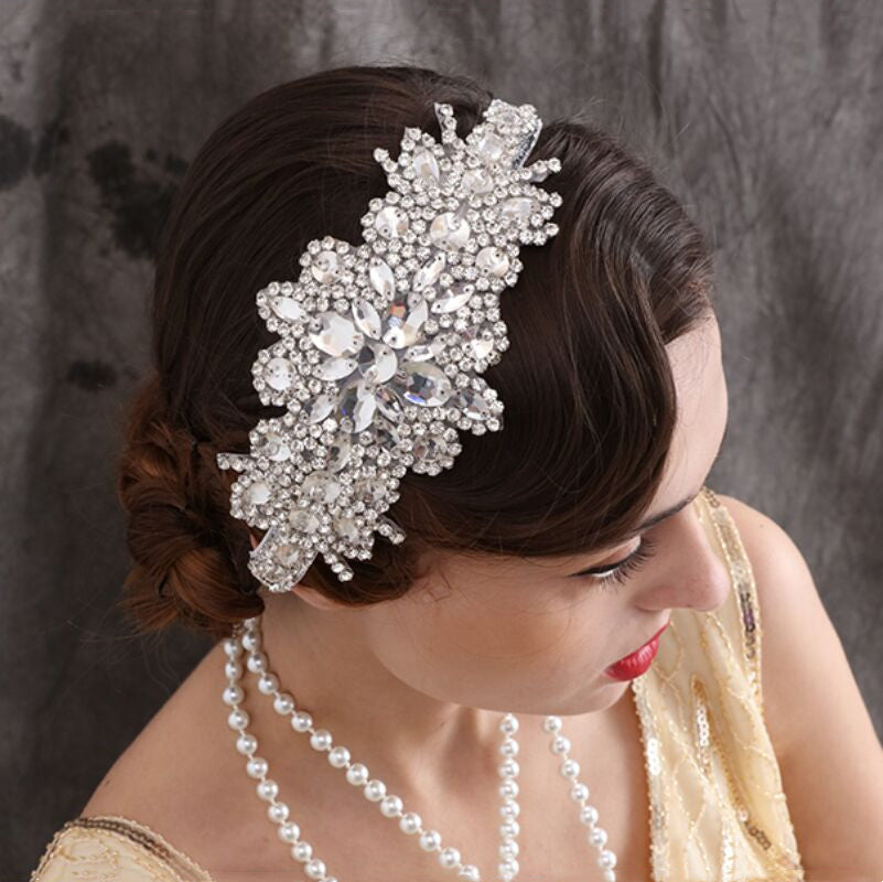 Glass Water Diamond Elastic Headband | Bridal Wedding Travel Gift