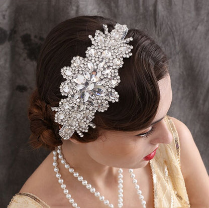 Glass Water Diamond Elastic Headband | Bridal Wedding Travel Gift