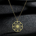 Mandala Flower Pendant Necklace | Intricate Geometric Design