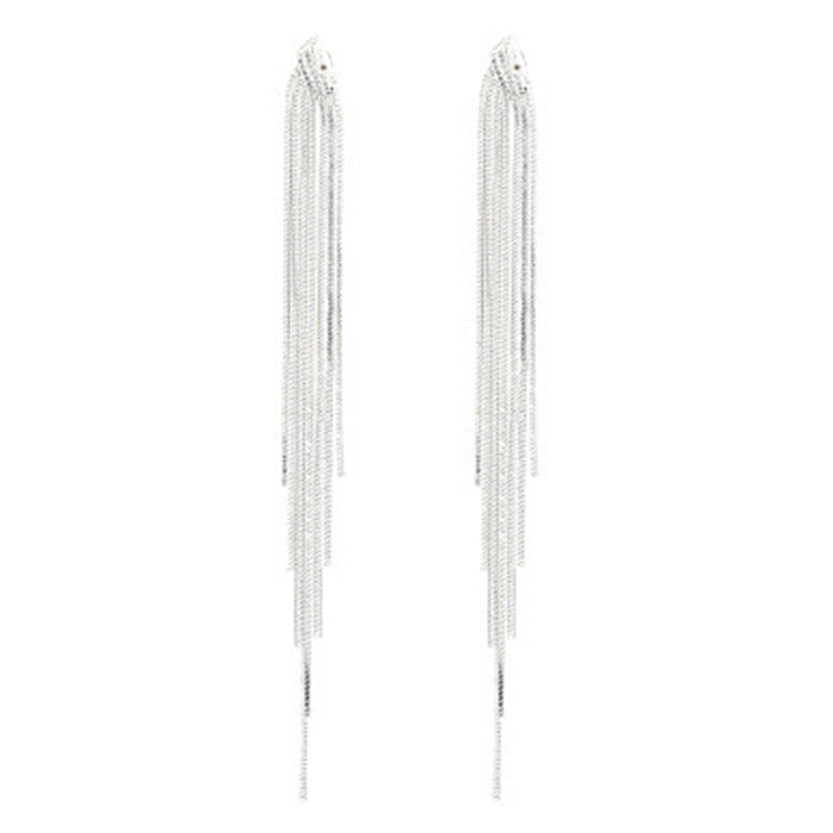 Long Fringe Tassel Earrings | Copper Gold Silver Gun Black