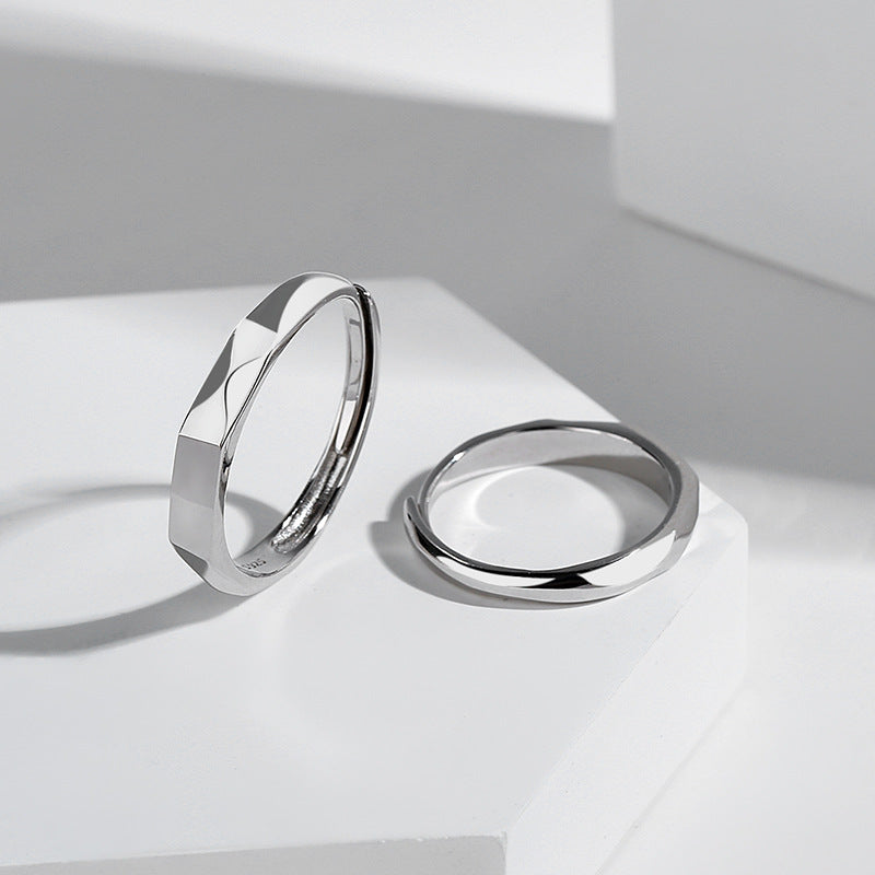 S925 Sterling Silver Hidden Love Pattern Ring | Couple Surprise Ring