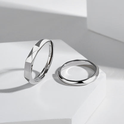 S925 Sterling Silver Hidden Love Pattern Ring | Couple Surprise Ring