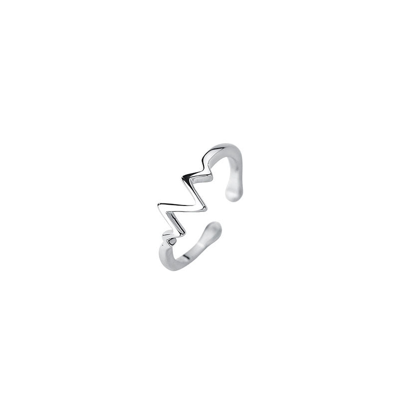 Heartbeat ECG Open Ring | Copper Unisex Statement Ring
