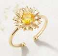 Daisy Flower Open Ring for Women | Gold and Silver