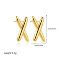 18K Gold Cross Stud Earrings | Stainless Steel Glossy Unisex
