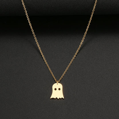 925 Silver Cute Ghost Pendant Necklace | Halloween Design