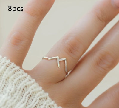 Mountain-Shaped Copper Ring | Creative Women's Statement Band