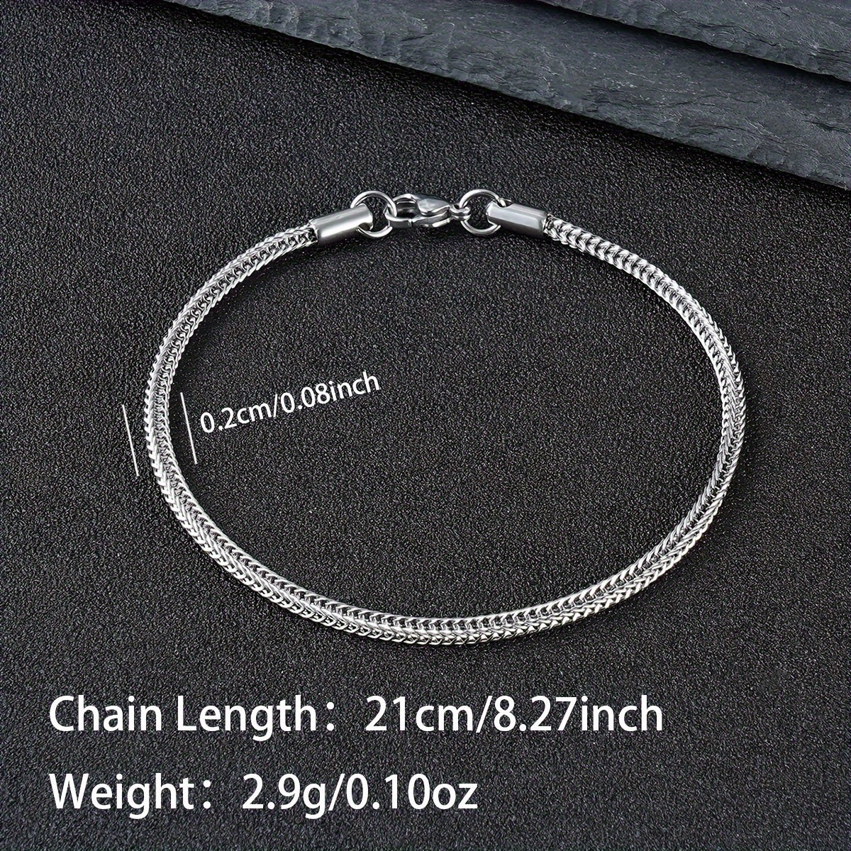 Fox Tail Stainless Steel Thin Bracelet for Men