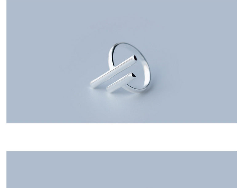 S925 Silver Personality Line Ring | Korean Style Women's Adjustable