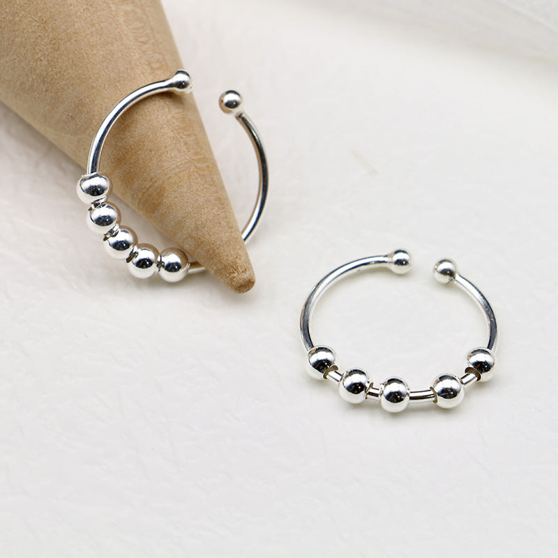 S925 Silver Rotatable Anti-Stress Ring | Adjustable Anxiety Ring