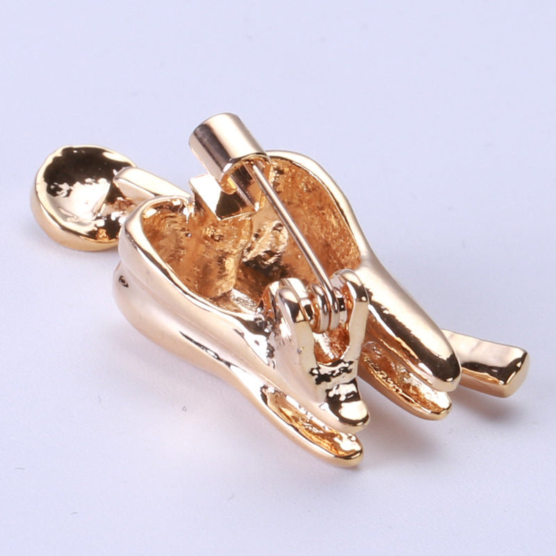 Medical Teeth Brooch | Alloy Korean Diamond 31x16mm