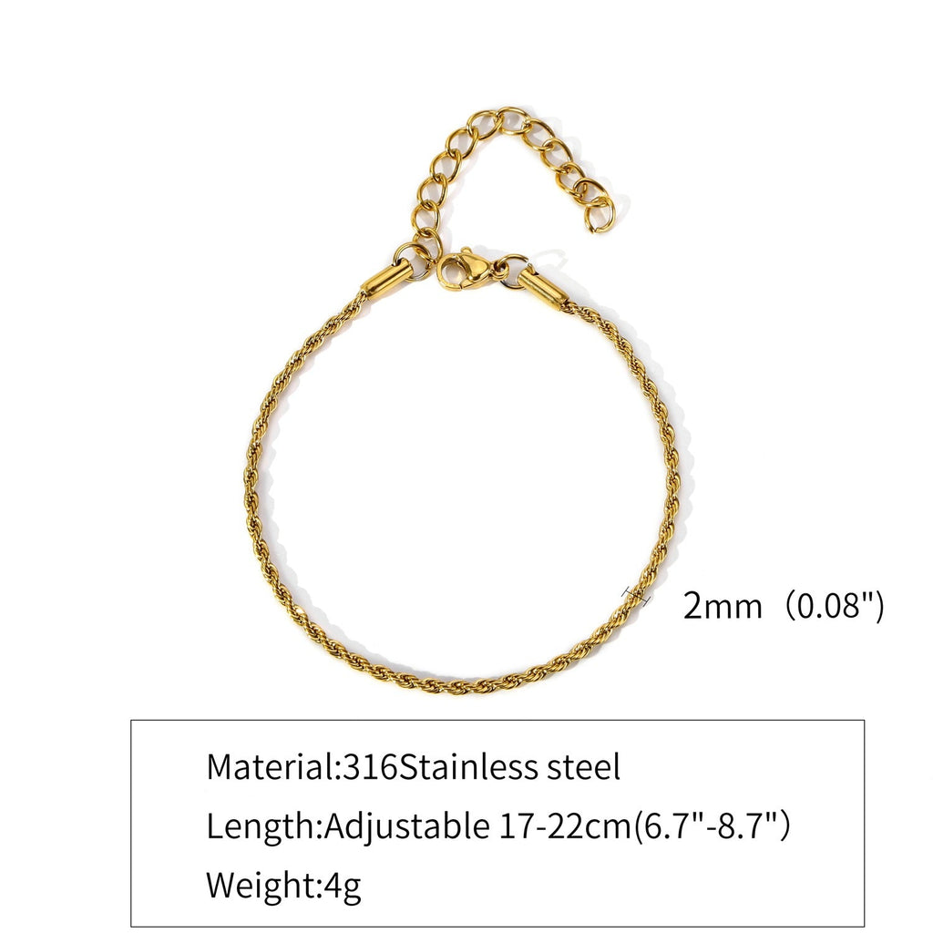 Stainless Steel 18K Cuban Chain Bracelet | Hemp Flower Design