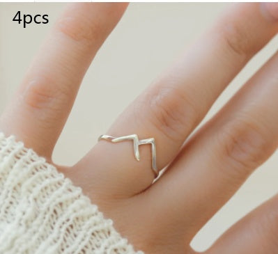 Mountain-Shaped Copper Ring | Creative Women's Statement Band
