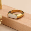 Oil Drip Geometric Titanium Ring | Gold Plated Non-Fading 5 Colours