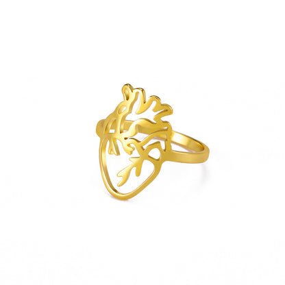 Hollow Brain-Shaped Titanium Steel Ring | Unisex Statement Piece