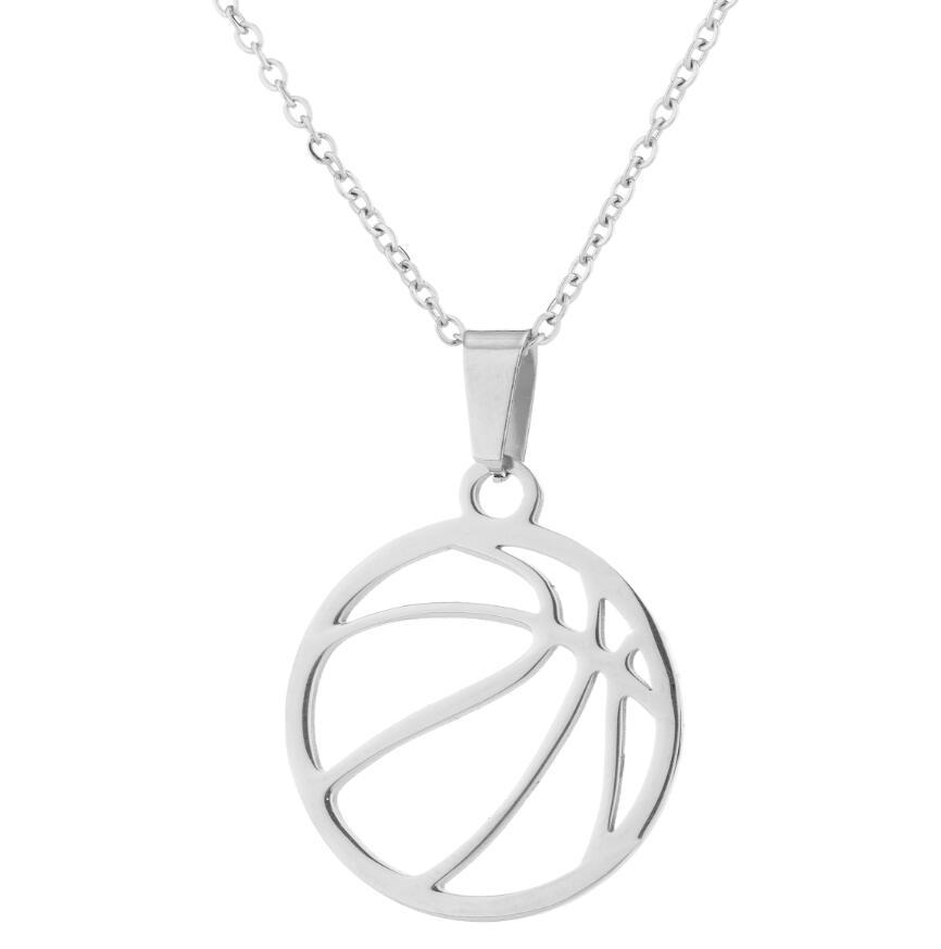 Volleyball Pendant Necklace in Stainless Steel