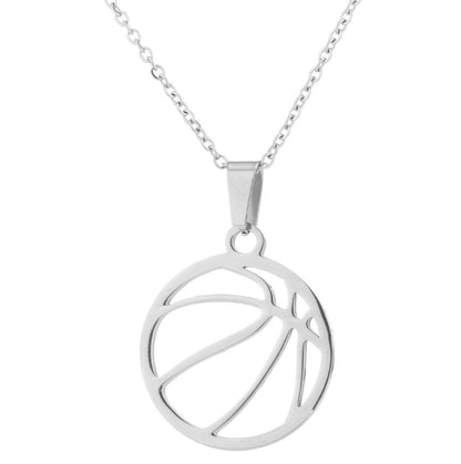Volleyball Pendant Necklace in Stainless Steel