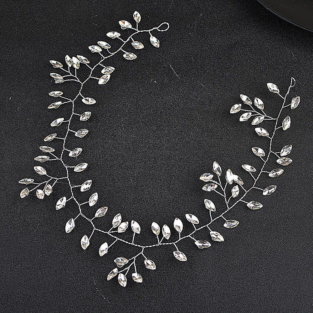 Horse Eye Rhinestone Chain Headband | Crystal Flower KC Gold Silver