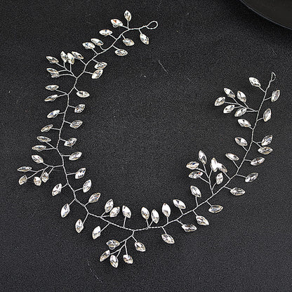 Horse Eye Rhinestone Chain Headband | Crystal Flower KC Gold Silver
