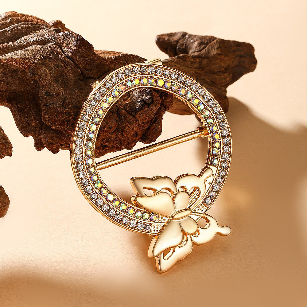 Butterfly Waist Clip Brooch | Alloy Diamond Korean Unisex