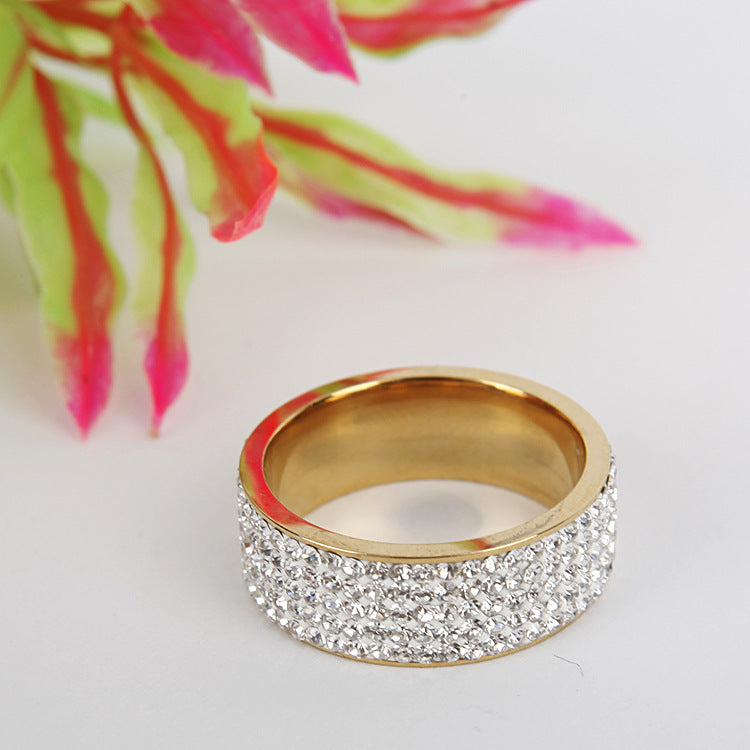 Titanium Steel Wave Ring | Steel and Gold