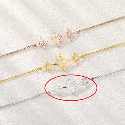 Star Pendant Chain Bracelet in Stainless Steel for Women