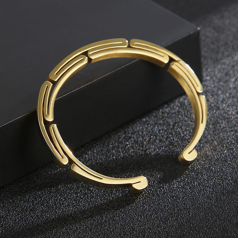 Men's Stainless Steel Geometric Bracelet | Korean Style