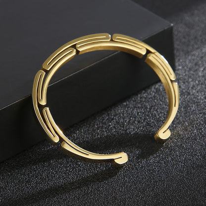 Men's Stainless Steel Geometric Bracelet | Korean Style