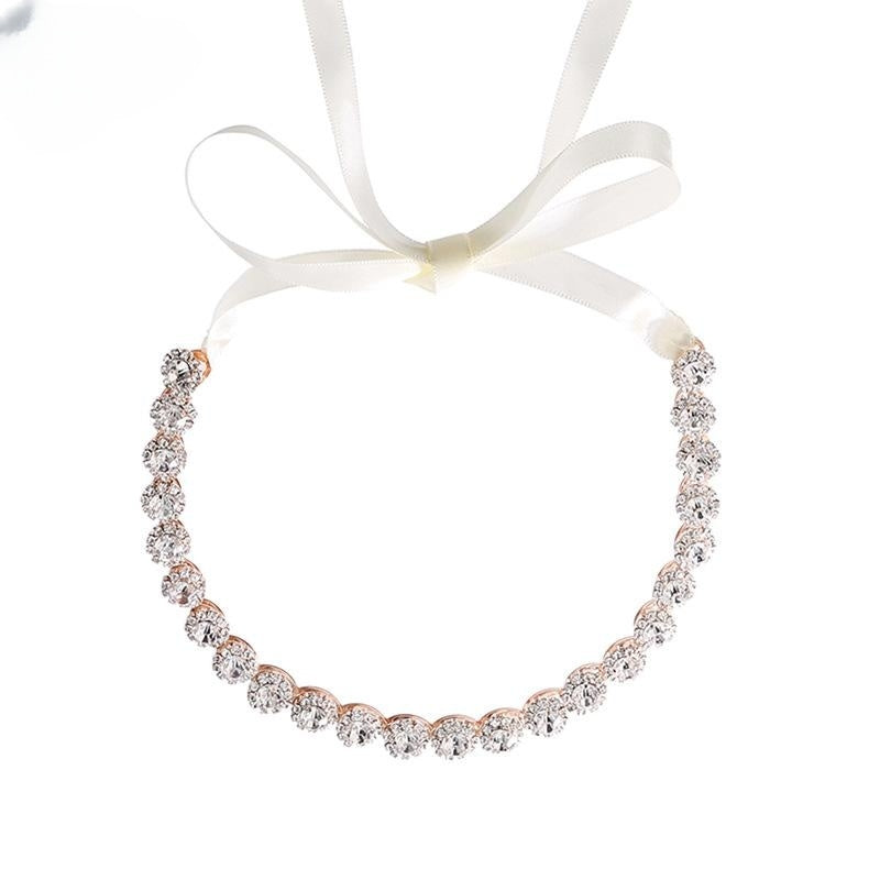 Sunflower Rhinestone Hair Band | Metal Silver Rose Gold Wedding