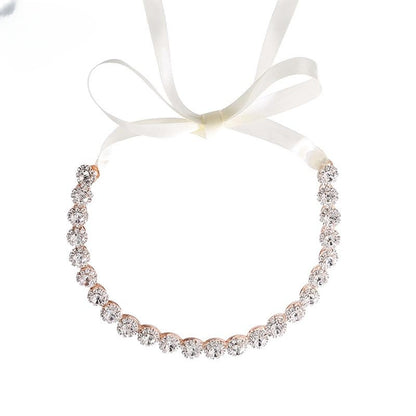 Sunflower Rhinestone Hair Band | Metal Silver Rose Gold Wedding