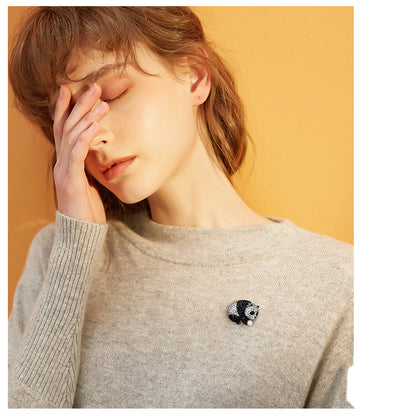 Panda Full Drill Brooch | Alloy Cartoon Unisex Giant Panda