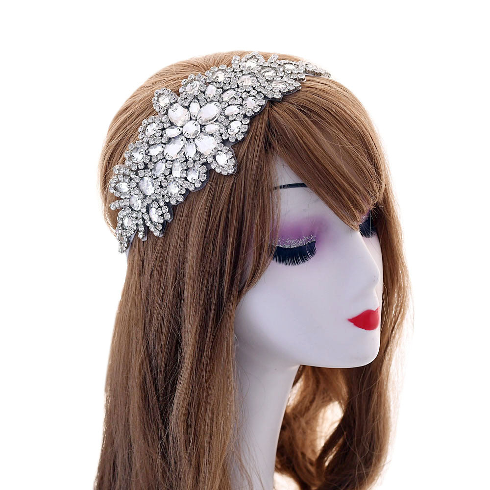 Glass Water Diamond Elastic Headband | Bridal Wedding Travel Gift
