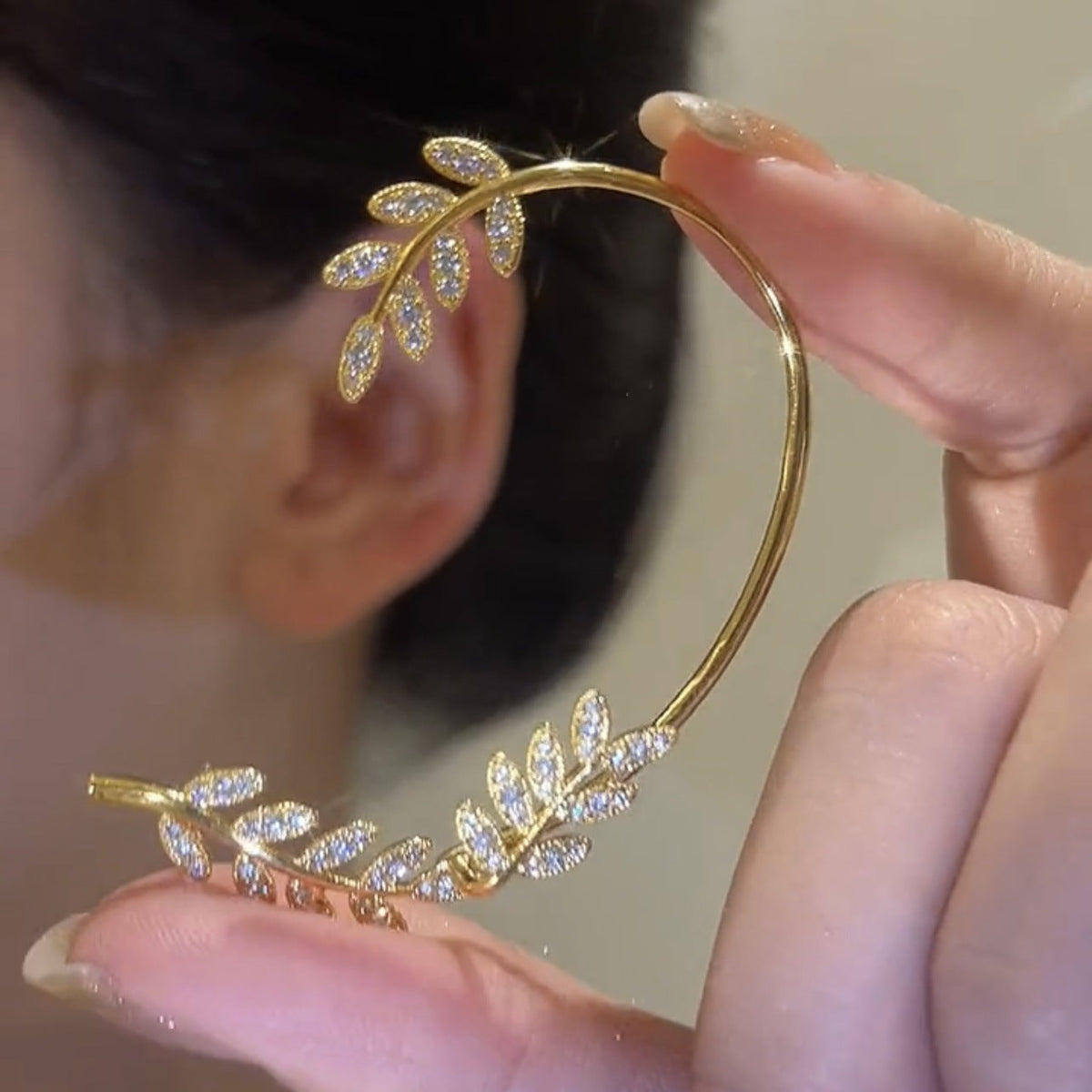 Willow Zircon Tree Earrings | Detachable Micro-Inlaid Before and After