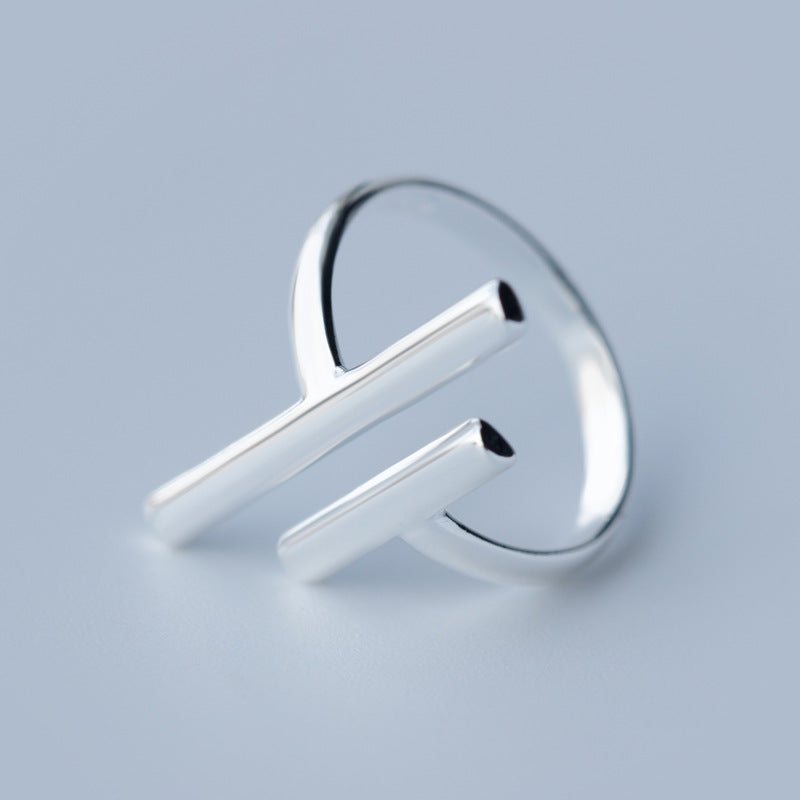 S925 Silver Personality Line Ring | Korean Style Women's Adjustable