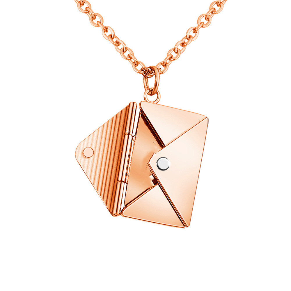 Envelope Love Letter Pendant Necklace for Women