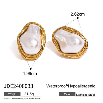 Stainless Steel Pearl Pendant Necklace for Women