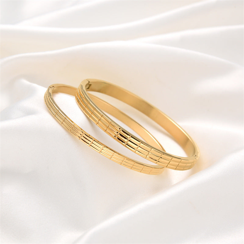 Titanium Steel Bracelet in Steel, Gold and Rose Gold