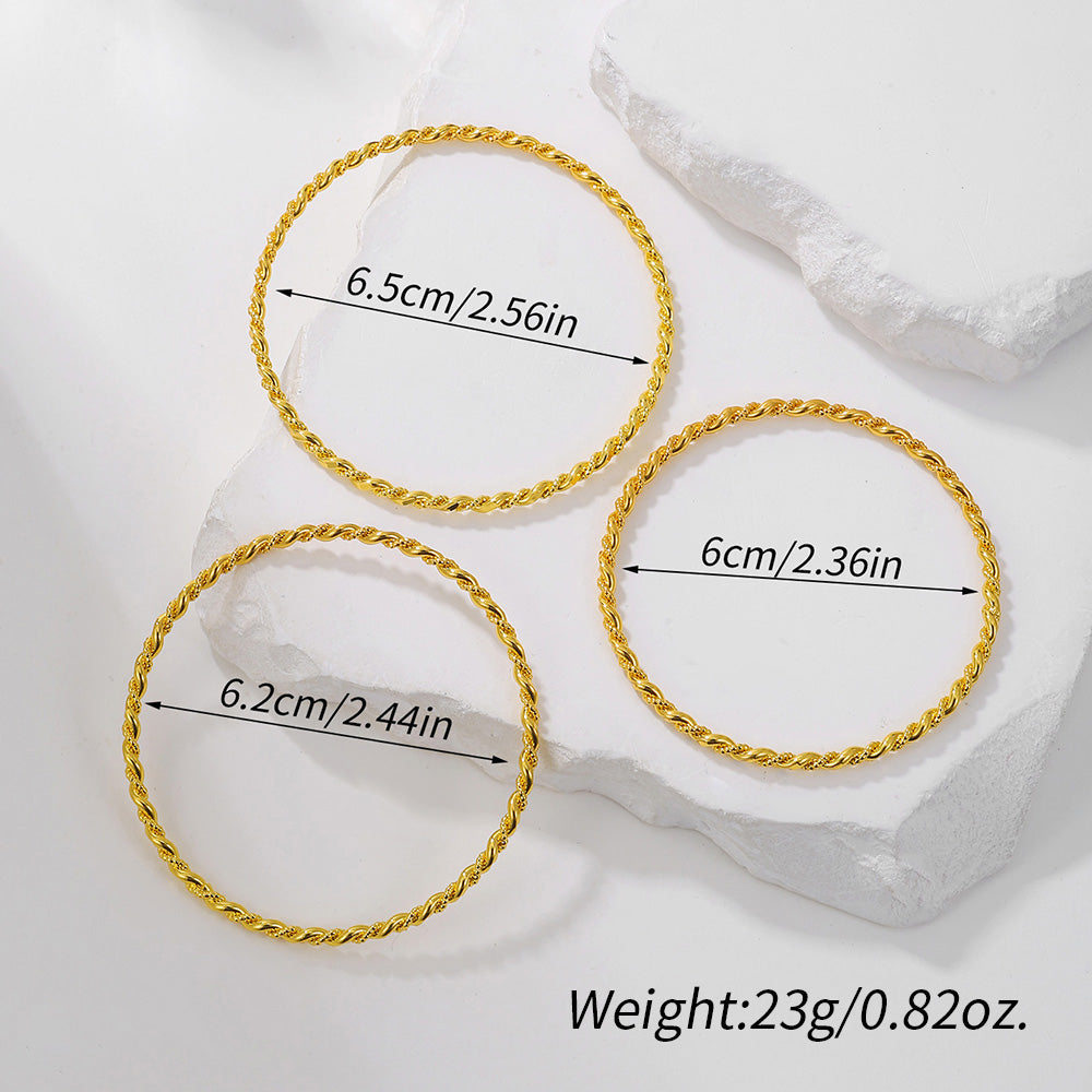Gold Twist Rope Bracelet for Women | Vacuum Plated Beryllium Copper