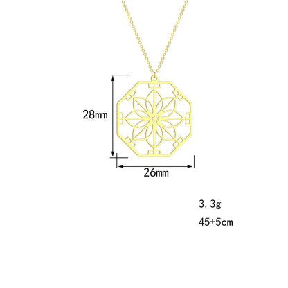 Mandala Flower Pendant Necklace | Intricate Geometric Design