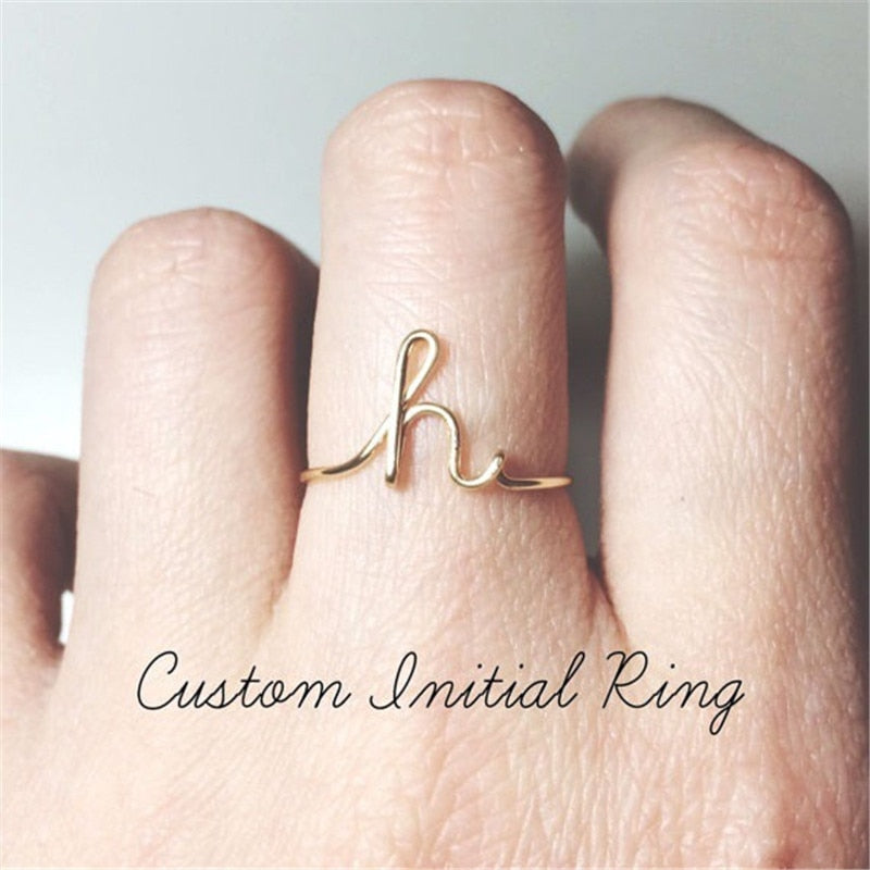 A-Z Initial Letter Ring for Women and Men