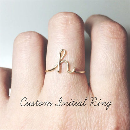 A-Z Initial Letter Ring for Women and Men