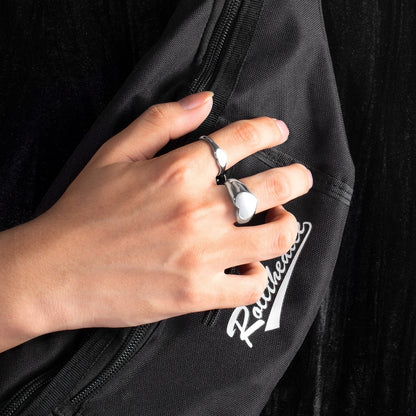 Hip Hop Love Couple Ring | Titanium Steel Heart Pinky Ring